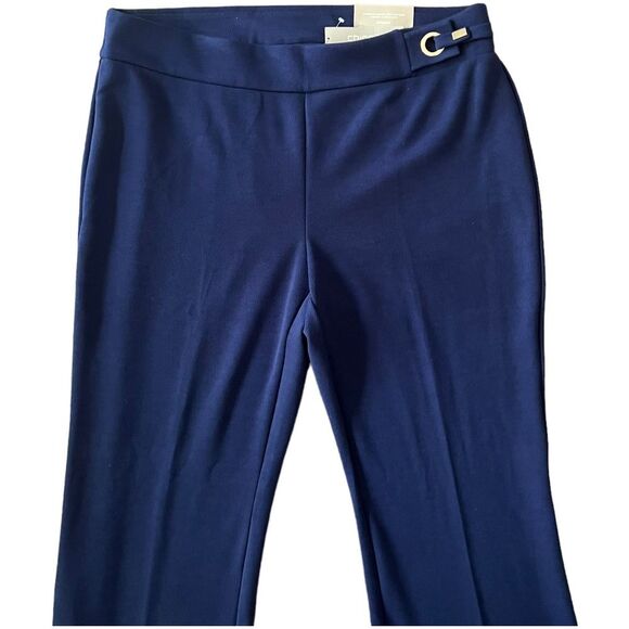 Chico's Blue Trousers Pull-on Textured Waffle sz 16 (3R Chico Sizing) NEW 🏷 - Picture 4 of 13